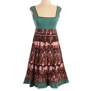 Rare Anthro Diodore Dress Size 4 Brown Green